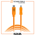 Tether Tools TetherPro USB Type-C Male to 8-Pin Mini-USB 2.0 Type-B Male Cable (15', Orange) (CUC2615-ORG)