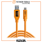 Tether Tools TetherPro USB Type-C Male to USB 3.0 Type-A Male Cable (15', Orange) (CUC3215-ORG)