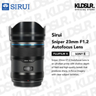Sirui Sniper 23mm F1.2 Autofocus Lens (FUJIFILM X, Black)