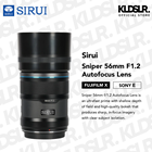 Sirui Sniper 56mm F1.2 Autofocus Lens (FUJIFILM X, Black)