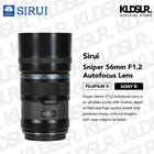 Sirui Sniper 56mm F1.2 Autofocus Lens (Sony E, Black)