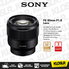 Sony FE 85mm F1.8 Lens (Sony Malaysia Warranty)