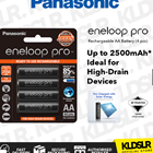 Panasonic Eneloop Pro 4pcs AA 2550mAh Rechargeable Battery